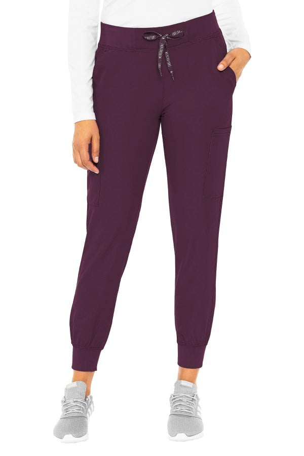 MedCouture Insight 2711 jogger scrub pant in wine from Coulee Scrubs. 
