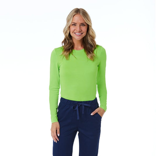 Maevn Bestee under scrub top at Coulee Scrubs.