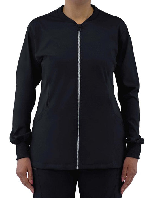 IRG Edge zip jacket has stretchy sides for comfort. A best seller at Coulee Scrubs. 