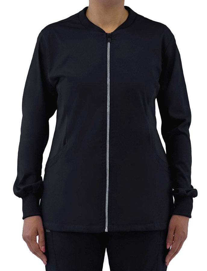 Buy IRG EDGE Ladies Knit Zip-Front Jacket - Raley Scrubs Online at Best  price - OK