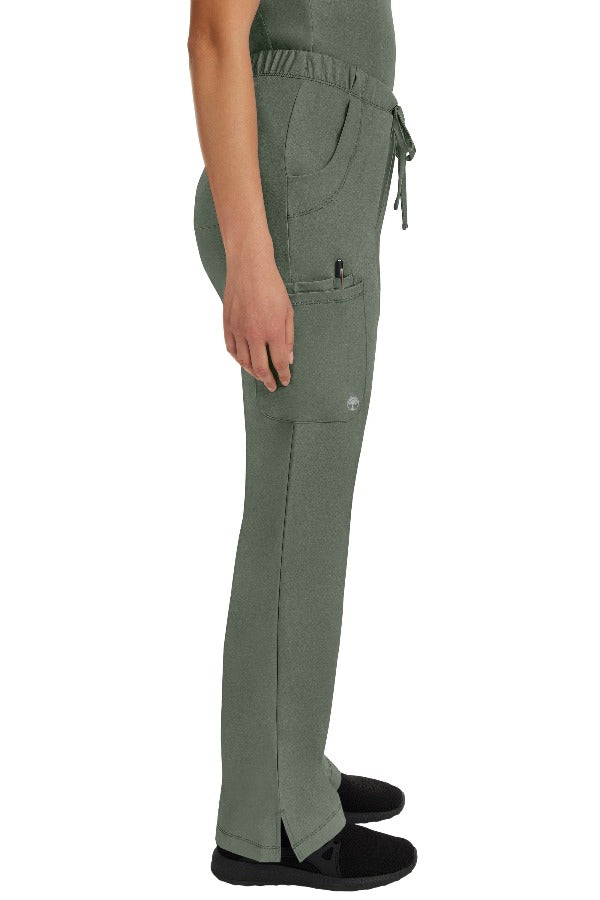 Olive Green Healing Hands HH Works straight leg pants from Coulee Scrubs.  They are our #1 selling straight leg and are soft and stretchy. 